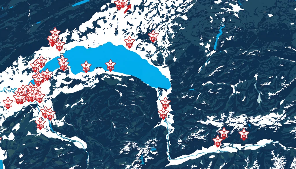 Carte des zones desservies par le Cyber Gardien à Genève : caméra de surveillance intelligente et vidéosurveillance connectée